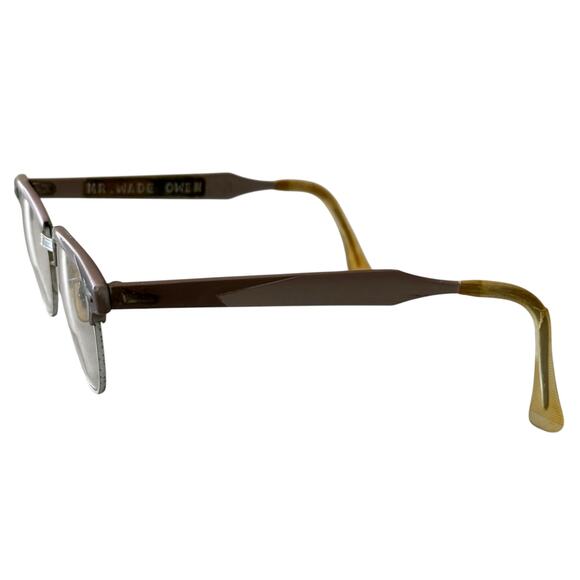 Vintage Art Craft Browline Glasses Aluminum Two Tone 60s Bifocal Lenses - Picture 7 of 13